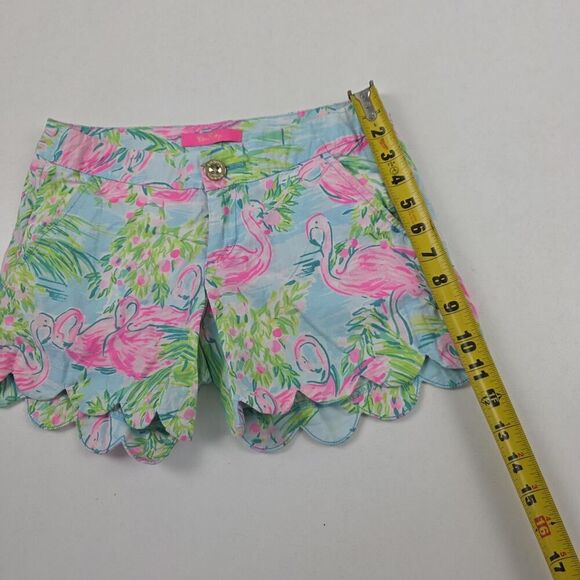 Lilly Pulitzer Shorts Womens 00 Flamingo Print Scallop Hem Summer Beach Casual - Picture 3 of 8